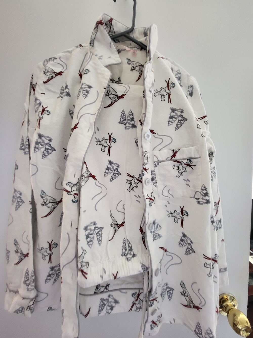 La Vie En Rose White Polar Bear Ski Pajama Set